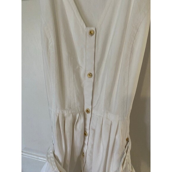 Leifsdottir dress off white ruffles sleeveless womens 6 cotton - Picture 7 of 12